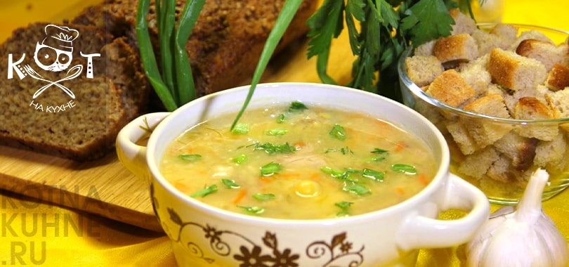 Густой гороховый суп без мяса, без зажарки (Vegan)